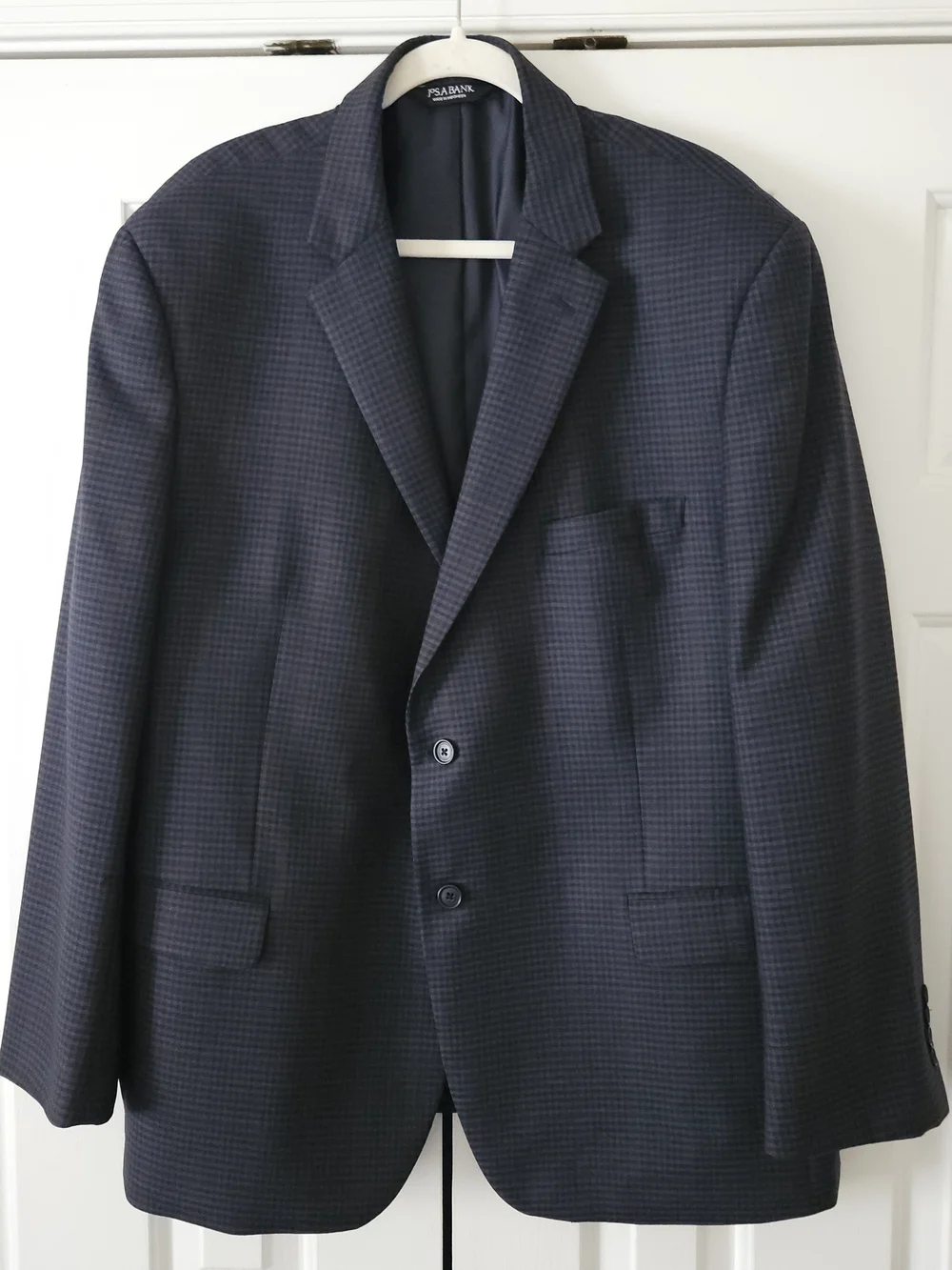 Jos. A. Bank Navy Micro-Check Men's Blazer. 48 Regular 100% Wool.
